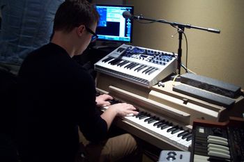 PJ at Wulitzer E Piano. He can play a mean bass or gentle piano
