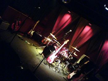 Deepwell's gear on stage at the Hummingbird in Macon.
