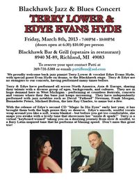 Terry Lower/piano, Edye Evans Hyde/vocals & Evan Hyde/drums