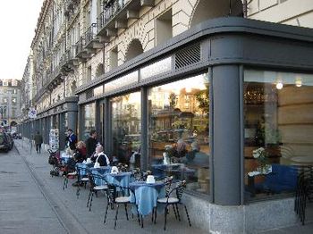 one of many outside cafe's--Torino, Italy
