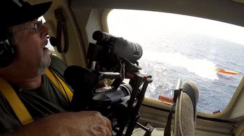 Shooting from  the helo type on which "Airwolf" was based, Paul captured the history-making, record-breaking speedboat run as "Apache Star" rocketed from Key West to Havana. Photo: Andach Mischela

