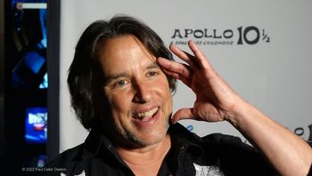Noted film director Richard Linklater at Space Center Houston to announce release of his "Apollo 10 1/2 - a Space Age Childhood." PCD Photo
