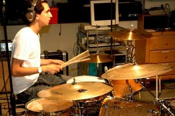 Charles Ferguson recording his tracks
