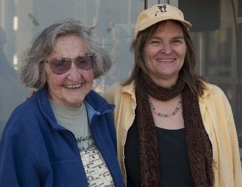Faith Petric & Allegra, July 2009 ILWU Reception, S.F. Library, photo by Richard Bermack
