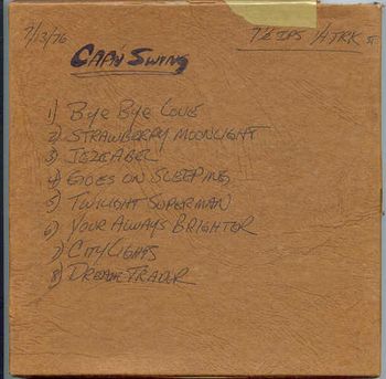 Cap'n Swing Ocasek Lettering 1976
