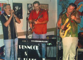 L-R Kim Harpo Greg Poulos Vidar Busk benefit
