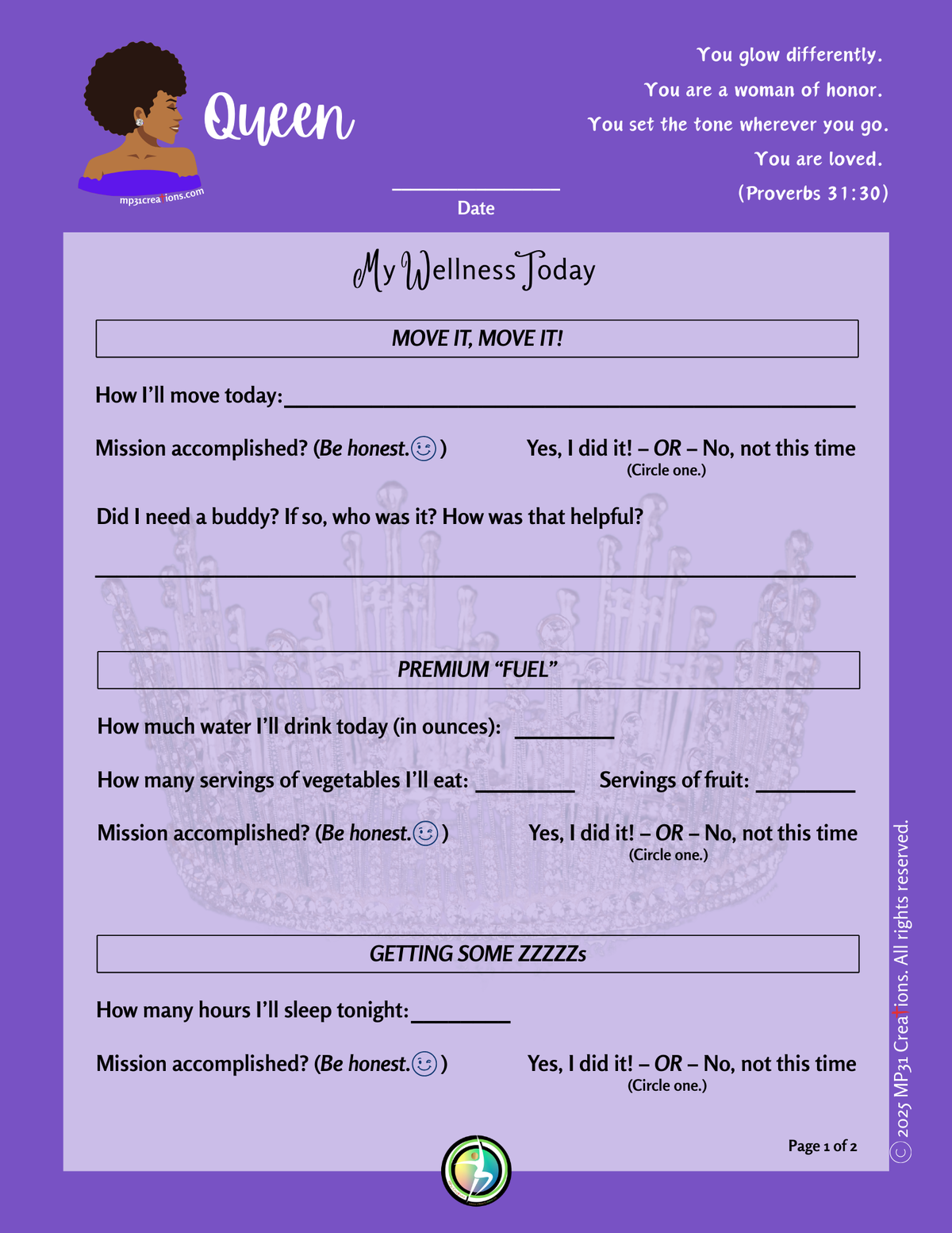DIGITAL | Wellness Tracking Sheets