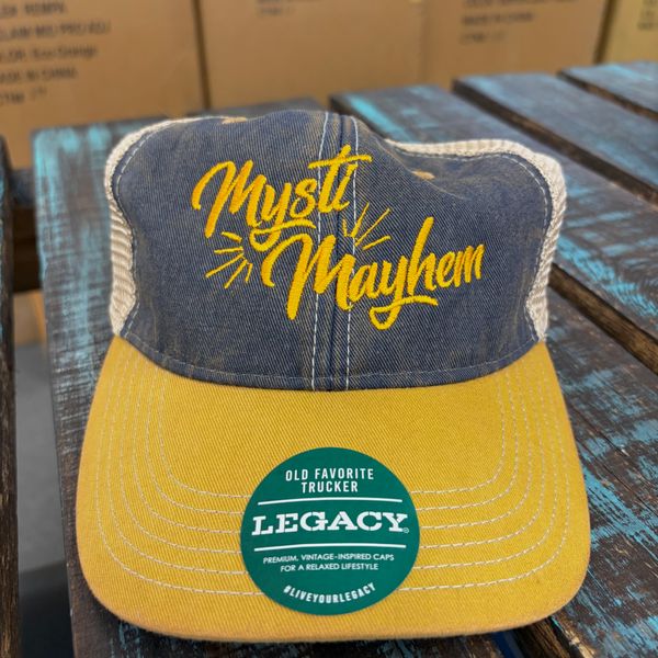 Unisex OSFM adjustable Autographed Mysti Mayhem Hat Yellow 