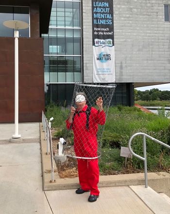 "Portrait of an Artist as Political Prisoner", Performance #1, Rochester, MN, 2019 (Photo: Margarita Baumann)
