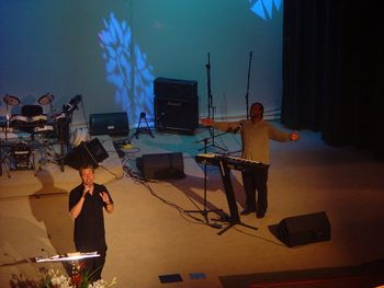 Me with Pastor Danny Chambers in concert in New Iberia. I actually had hair!
