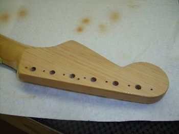 The initial stage of the faux-graining process
