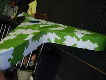 Black will be sprayed over the tape pattern.....
