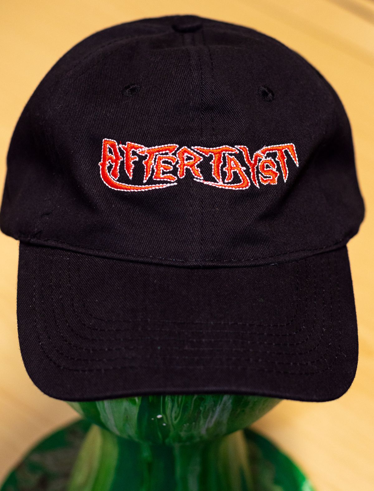 Black, embroidred hat
