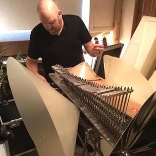 Jesse plays the magical cristal bachet during Tendrils album sessions.
