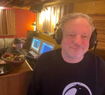 Frank totally diggin' John's electric guitar playing, Critical Misunderstandings On The Precipice album sessions.
