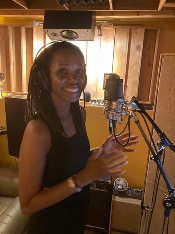 Kelleylee Evans adding beautiful backing vocals/harmonies in the studio, Critical Misunderstandings On The Precipice album sessions.

