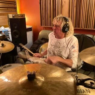 Gord Finley pounds those skins at Bova Sound during Critical Misunderstandings On The Precipice sessions.
