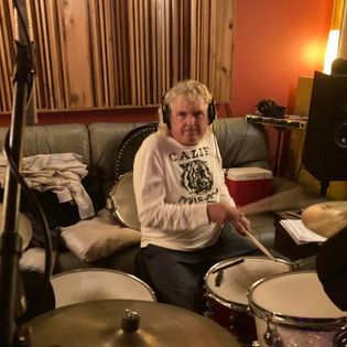 Gord Finley pounds those skins at Bova Sound during Critical Misunderstandings On The Precipice sessions.
