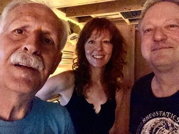 Shannon Ross in the studio singing backing/harmony vocal on Critical Misunderstandings On The Precipice!
