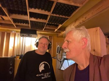 Late April, 2024 and Frank is delivering final lead vocals, Critical Misunderstandings On The Precipice album sessions. Phil and Frank at Bova Sound!
