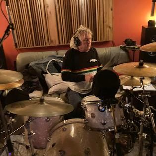 Gord Finley pounds those skins at Bova Sound during Critical Misunderstandings On The Precipice sessions.
