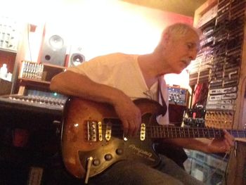 Phil delivers cool bass guitar during Tendrils album sessions.
