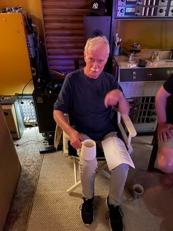 Michael Belanger, of Five Man Electrical Band fame, in the studio singing backing/harmony vocals Critical Misunderstandings On The Precipice album sessions!
