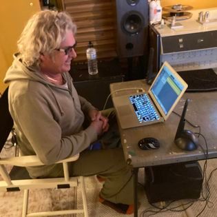 Gord programming drums during Critical Misunderstandings On The Precipice album sessions!
