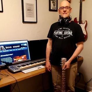 John Findlay at his home studio Tendrils album sessions.
