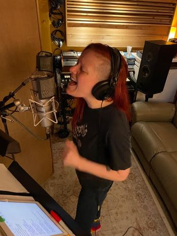 Tara Holloway adding backing/harmony vocals in the studio, Critical Misunderstandings On The Precipice album sessions!
