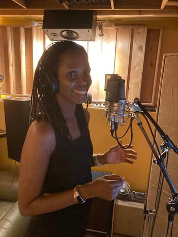 Kelleylee Evans adding beautiful backing vocals/harmonies in the studio, Critical Misunderstandings On The Precipice album sessions.
