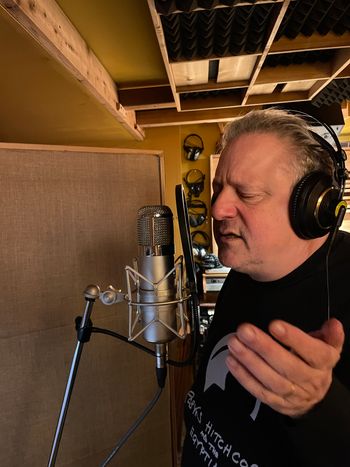 Late April, 2024 and Frank is delivering final lead vocals, Critical Misunderstandings On The Precipice album sessions.
