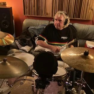 Gord Finley pounds those skins at Bova Sound during Critical Misunderstandings On The Precipice sessions.
