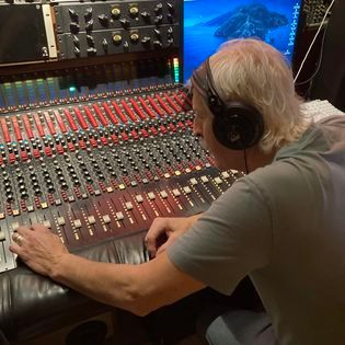 The master on the sound board at Bova Sound during Critical Misunderstandings On The Precipice sessions.
