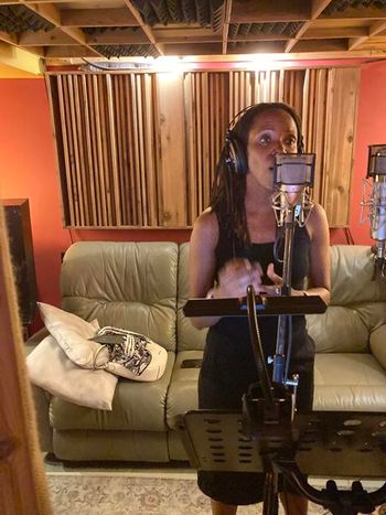 Kelleylee Evans adding beautiful backing vocals/harmonies in the studio, Critical Misunderstandings On The Precipice album sessions.
