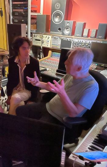 Jeremy Abboud and Phil during Michael Belanger's recording session, Critical Misunderstandings On The Precipice album!
