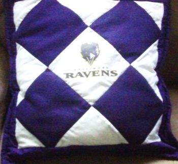 Item #1016. Ravens pillow (diamonds) - $35
