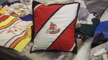 U of L pillow; diagonal design - $35
