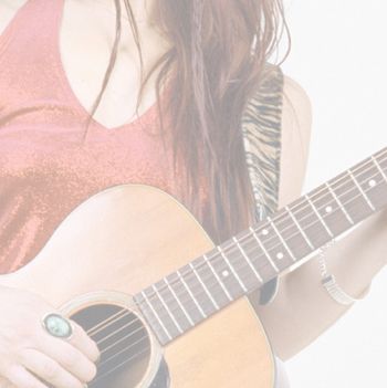 Artsy Close-Up of Recording Artist Kimberlee M Leber and Her Martin Guitar
