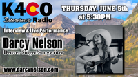 Darcy Nelson live on K4CO Radio