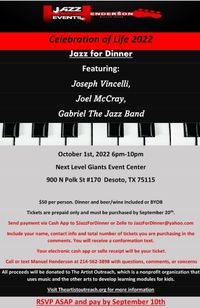 Celebration of Life 2022- Jazz for Dinner