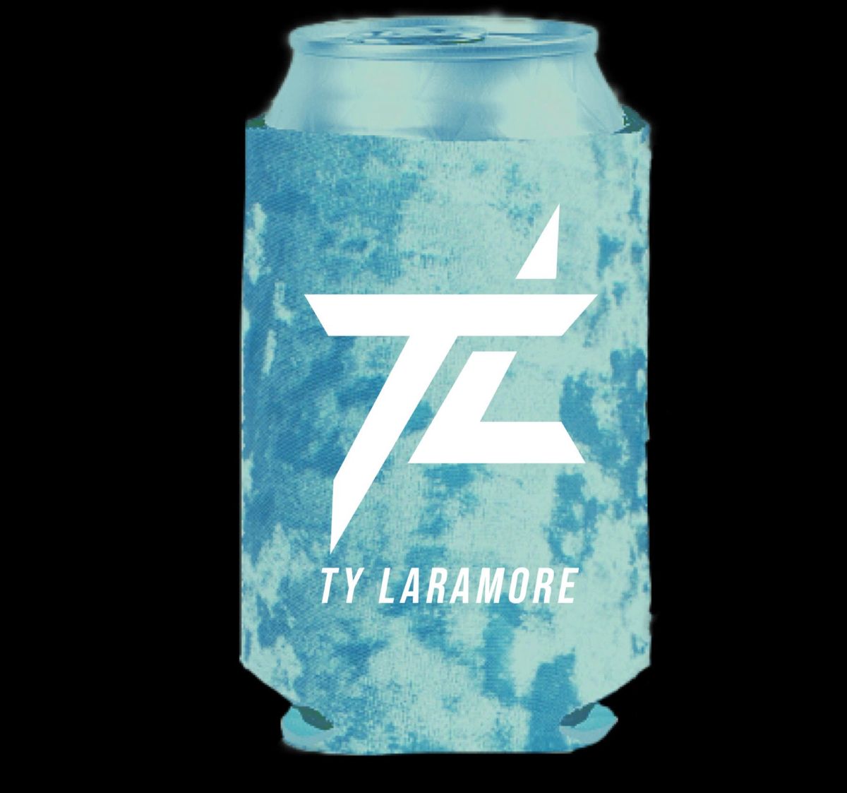 "TL" Velvet Koozie- Dusty Blue/White