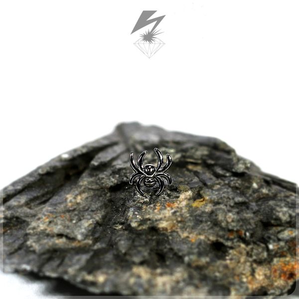 Spider Black Rhodium over 14k White Gold Threadless End