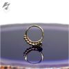 18g. 3/8" 7 Bead 14k Yellow Gold Ring with Smokey Quartz