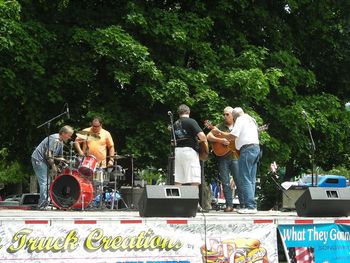 The band getting ready for show time. Lake George, NY
