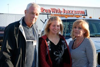 Terry, Jazzy, and Jan McCarter at Papa John's Stadium.

