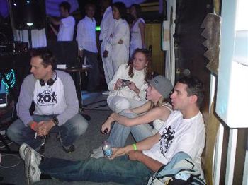 Sky and Blank & Jones waiting behind the decks for show time
