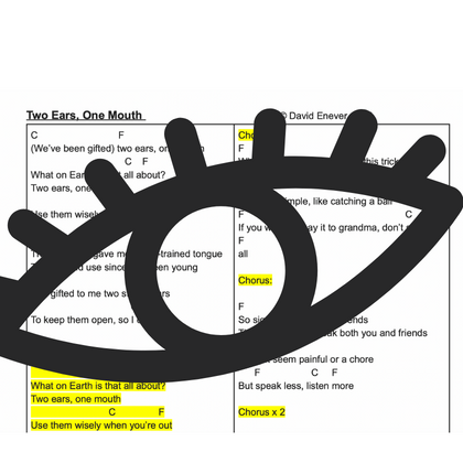 Two Ears, One Mouth PDF Chord Page