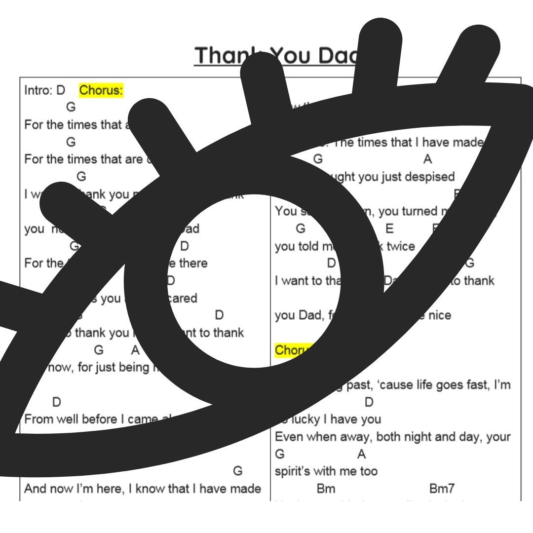 Thank You Dad PDF Chord Page
