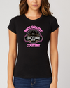 Boot Scootin' Country Ladies Tee - Pink Logo (Click for Additional Shirt Color)